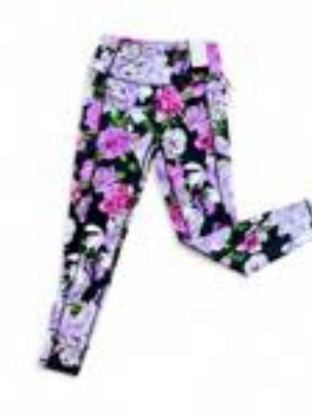 VS Black Purple Floral Leggings Size 6